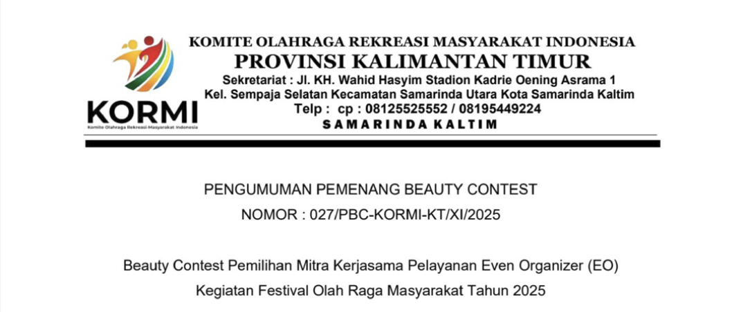 PENGUMUMAN PEMENANG BEAUTY CONTEST
